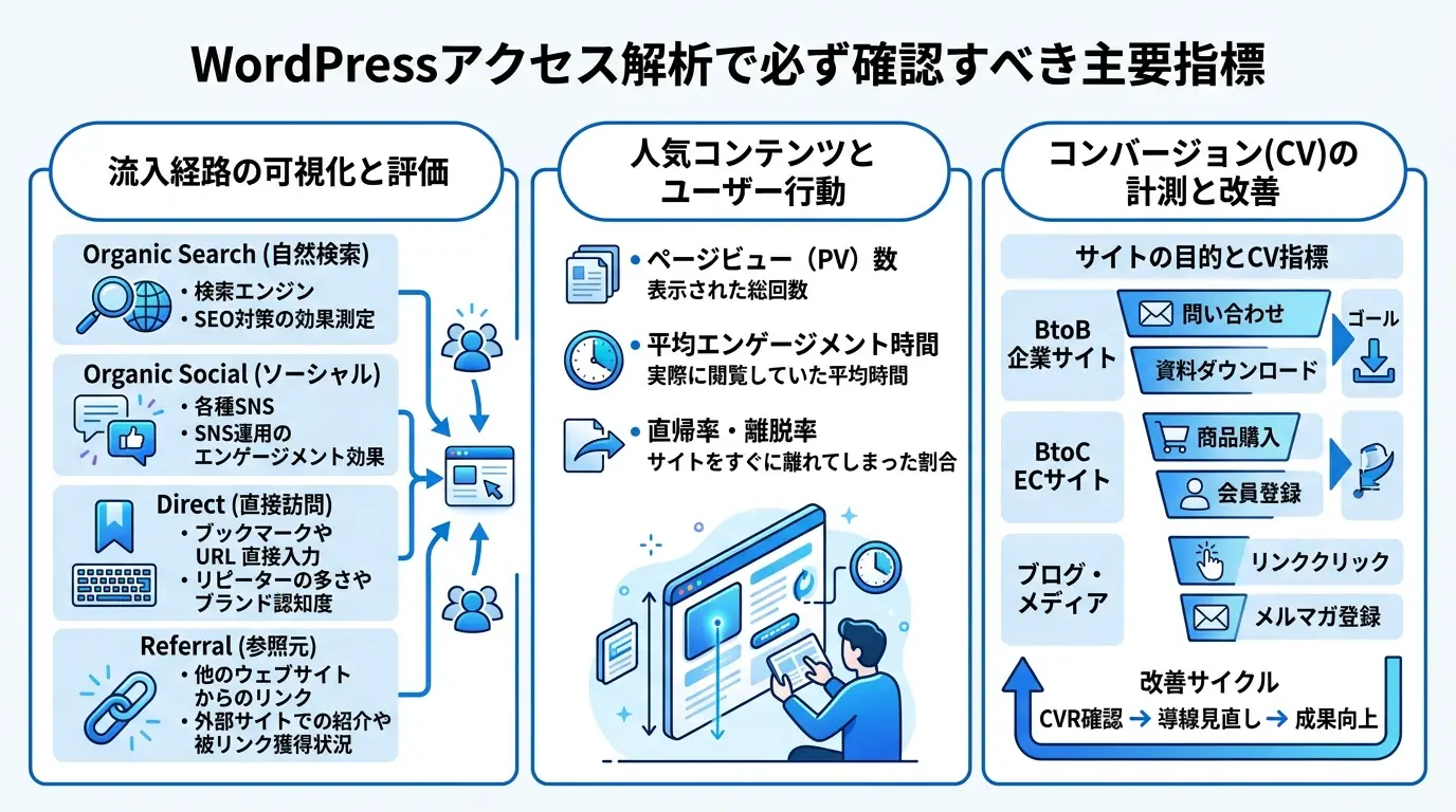 WordPressのアクセス解析で必ず確認すべき主要指標