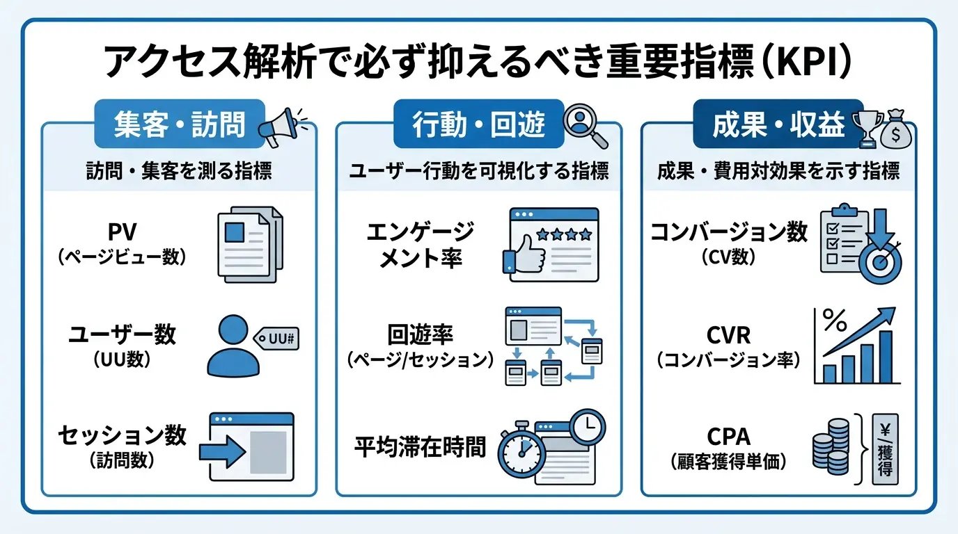 アクセス解析で必ず抑えるべき重要指標（KPI）