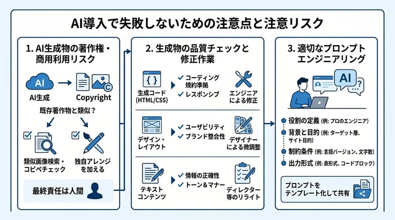 AI導入で失敗しないための注意点と注意リスク