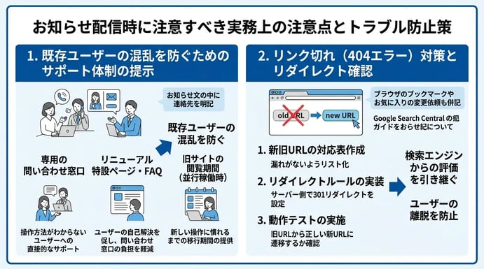 お知らせ配信時に注意すべき実務上の注意点とトラブル防止策