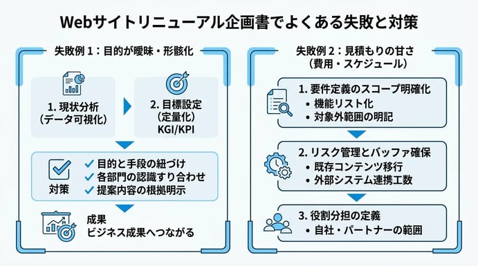 Webサイトリニューアル企画書でよくある失敗と対策