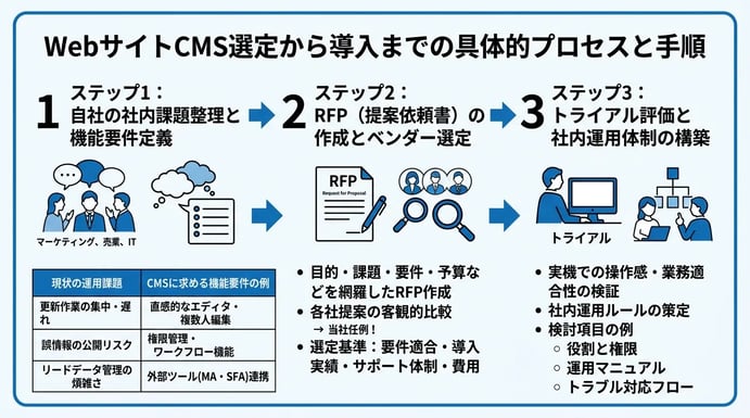 WebサイトCMS選定から導入までの具体的プロセスと手順