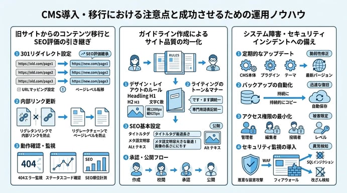CMS導入・移行における注意点と成功させるための運用ノウハウ