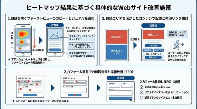 ヒートマップ結果に基づく具体的なWebサイト改善施策