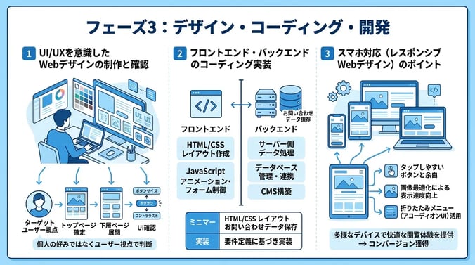 フェーズ3：デザイン・コーディング・開発