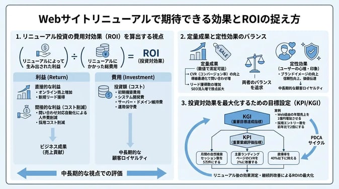 Webサイトリニューアルで期待できる効果とROIの捉え方