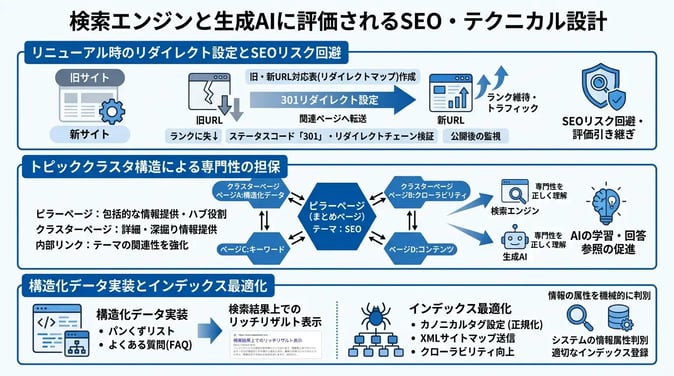 検索エンジンと生成AIに評価されるSEO・テクニカル設計