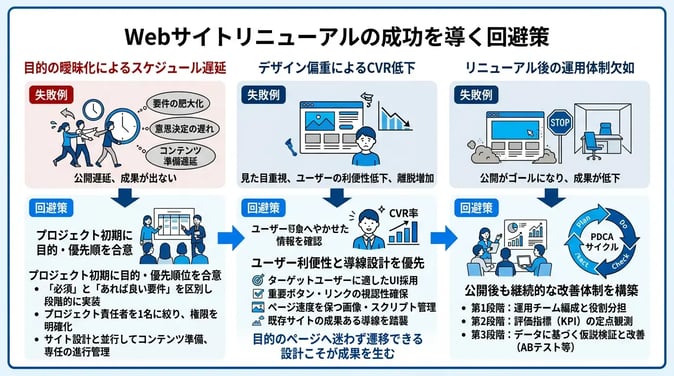 リニューアルプロジェクトでよくある失敗と回避策