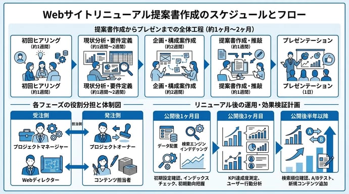 Webサイトリニューアル提案書作成のスケジュールとフロー