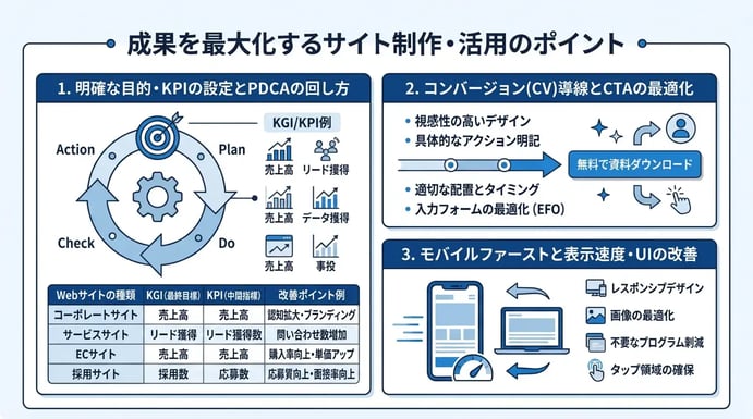 成果を最大化するサイト制作・活用のポイント