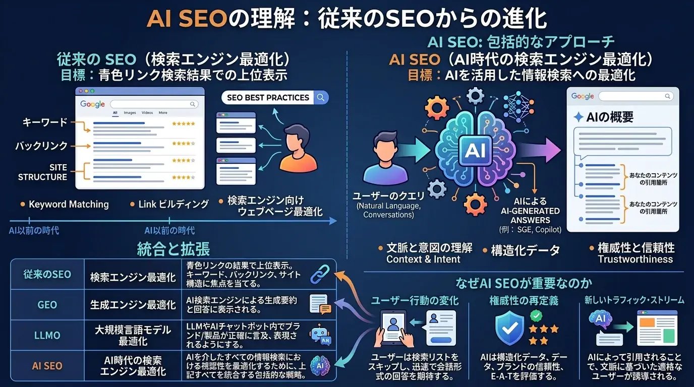 AI SEOとは？基礎と従来のSEOとの違い