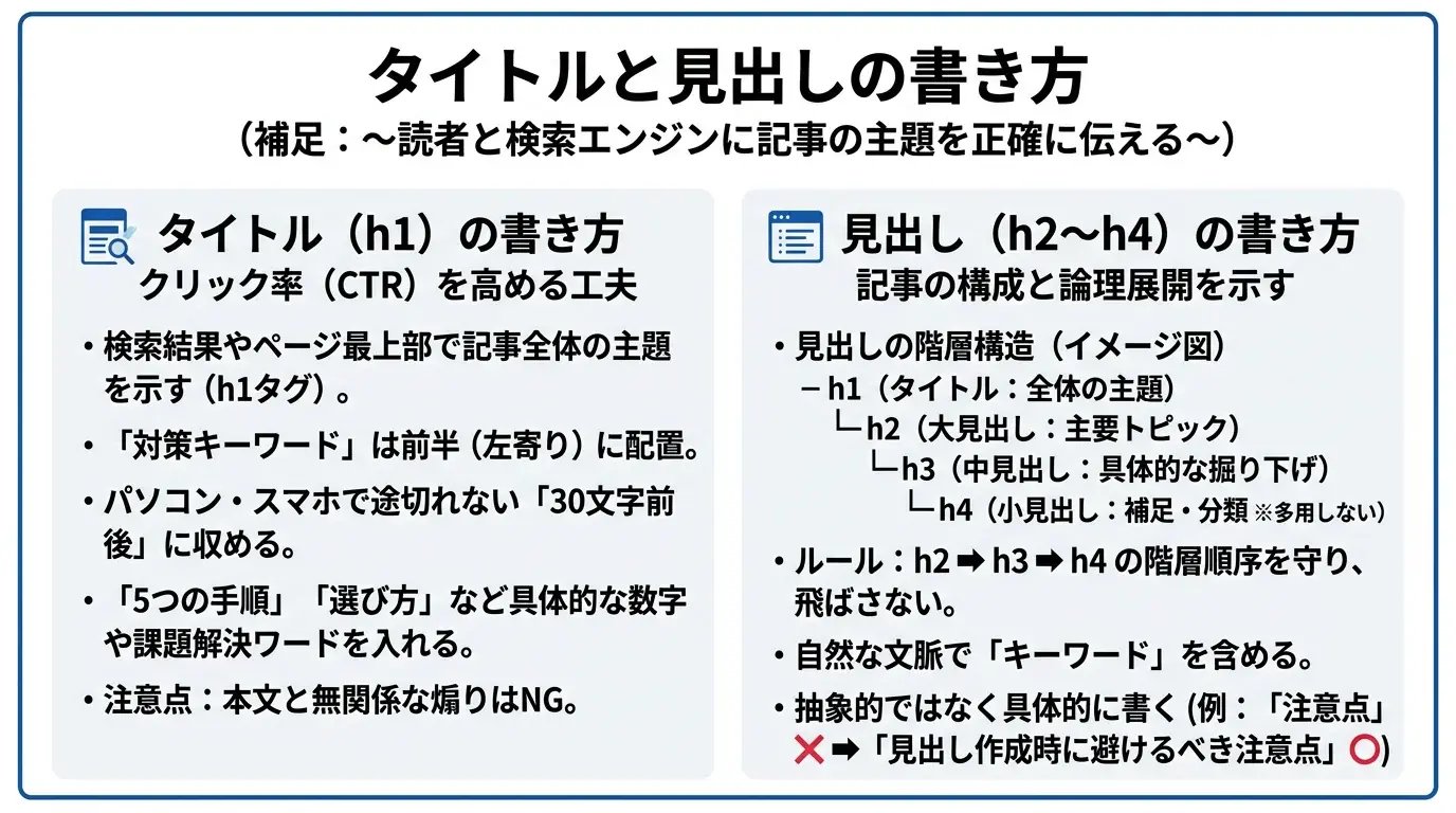 タイトルと見出しの書き方