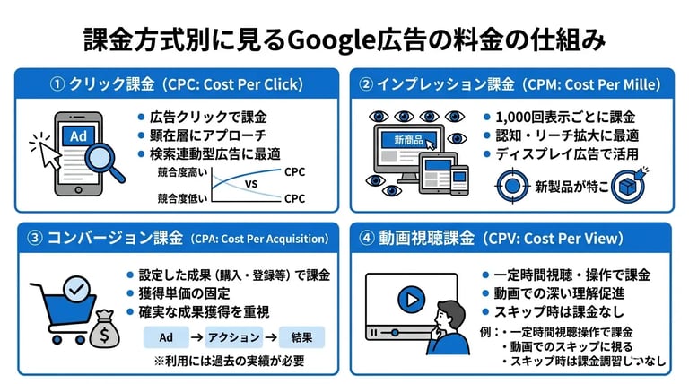 課金方式別に見るGoogle広告の料金の仕組み