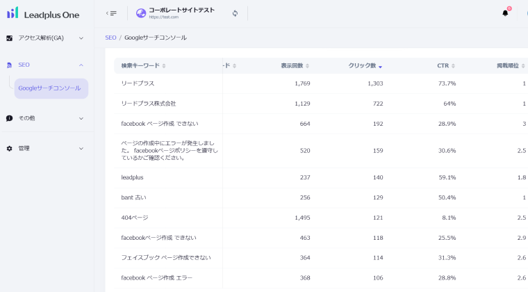 サーチコンソールレポート